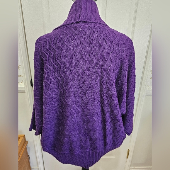 Ambiance Apparel Purple Women's Cardigan Sweater Large - Picture 2 of 5